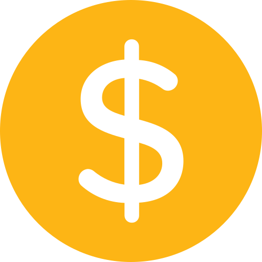 Dollar symbol indicating affordable pricing for hot water services
