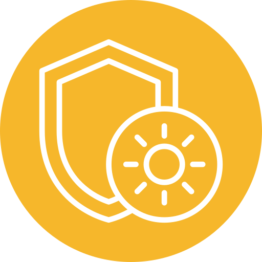 No sun icon indicating a lack of solar power for hot water systems
